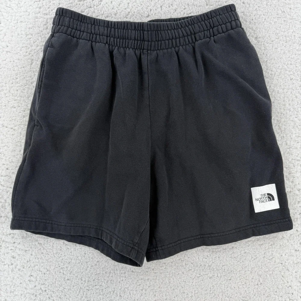The North Face Sweat Shorts Mens Medium Black 6 Inseam Fleece Drawstring Pockets